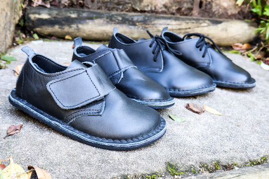 Black School Shoe - Velcro